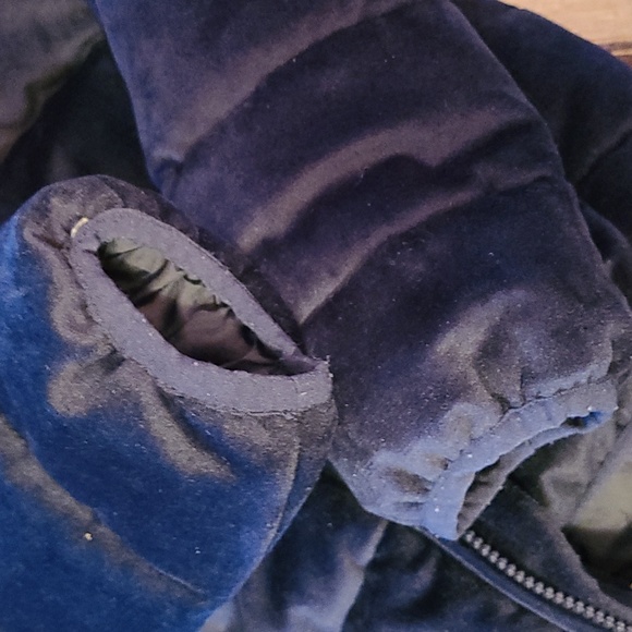 Guess Boy's Navy Velvet Puffer Coat - Picture 6 of 11